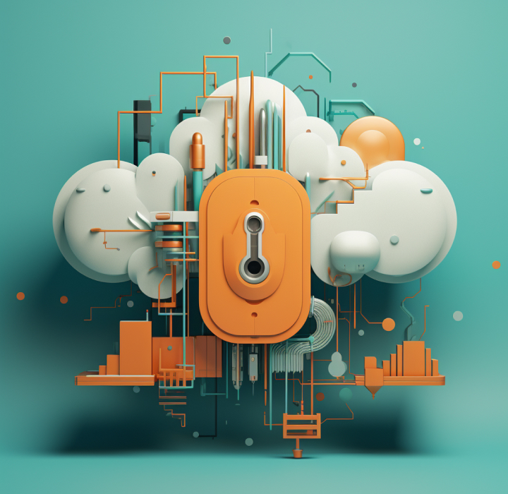 An orange lock as the illustration to address privacy challenges