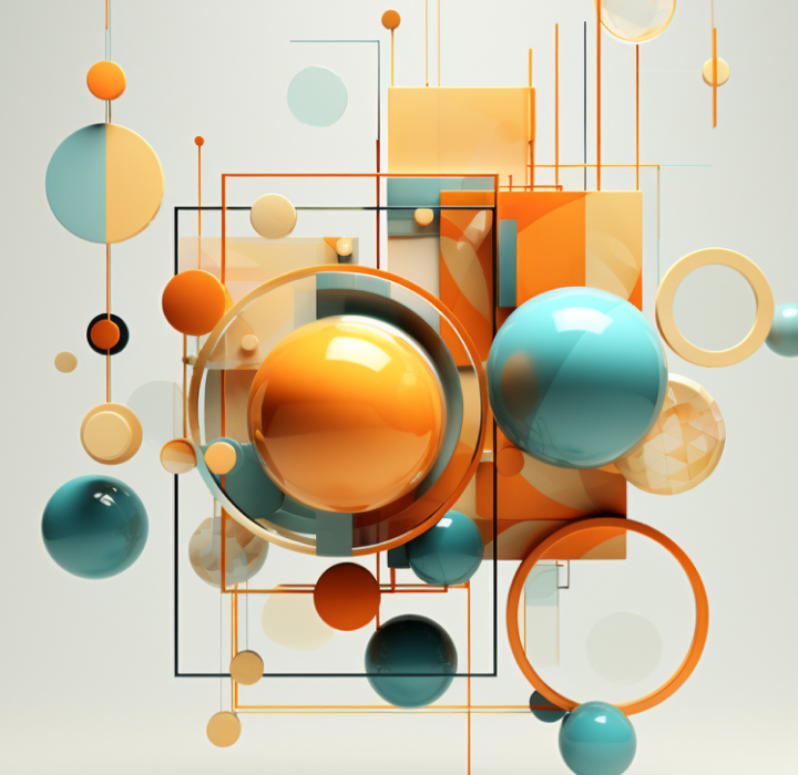 Vector style 3D balls and shapes